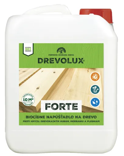 DREVOLUX FORTE - Biocídne napúšťadlo na drevo bezfarebný 5 L
