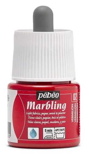 PÉBÉO MARBLING - Farba na mramorovanie 002 - vermillon, 45 ml