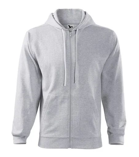 MALFINI Pánska mikina Trendy Zipper - Svetlošedý melír | 3XL