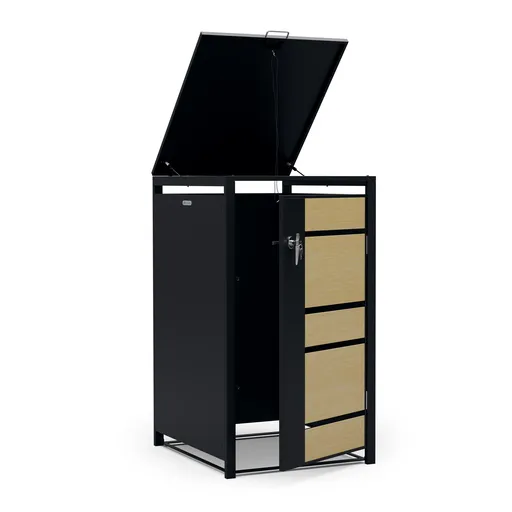 Blumfeldt BinSafe, box na odpadky, 1 odpadkový kôš, 240 l, uzamykateľný, pozinkovaná oceľ odolná voči poveternostným vplyvom