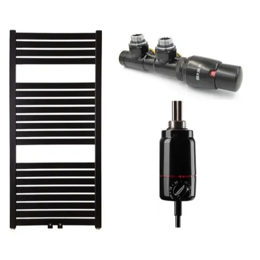 Cenovo zvýhodnený set pre kombinované vykurovanie radiátor, ventil a Vyhrievaná tyč SETKH450970SBLKOM