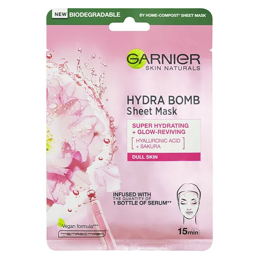 GARNIER Skin Naturals Hydra Bomb Textilná maska ​​Sakura 28 g