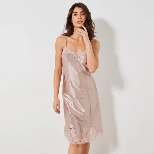 Spodnička zo saténového úpletu s čipkou a antistatickými vlastnosťami