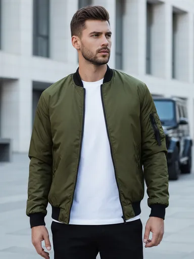 Štýlová zelená bomber bunda