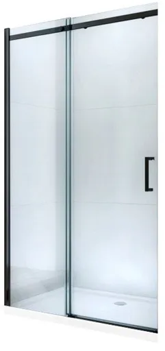 MEXEN - Omega posuvné sprchové dvere 140, transparent, čierna so sadou pre niku 825-140-000-70-00