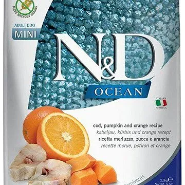 N&D grain free pumpkin dog adult mini codfish & orange 2,5 kg (8010276036520)