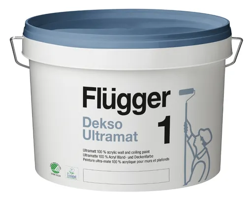 FLÜGGER DEKSO 1 ULTRAMATT - Hlboko matná antireflexná farba biela, 2,8 L
