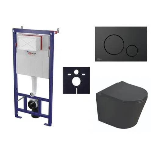 Cenovo zvýhodnený závesný WC set SAT do ľahkých stien / predstenová montáž + WC SAT Infinitio SIKOSSINB68K