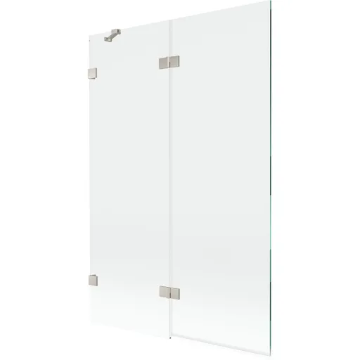 MEXEN/S - Lunar vaňová zástena 2-krídlová ľavá 120 x 150, transparent, nikel kartáčovaný 897-120-100-97-00-L