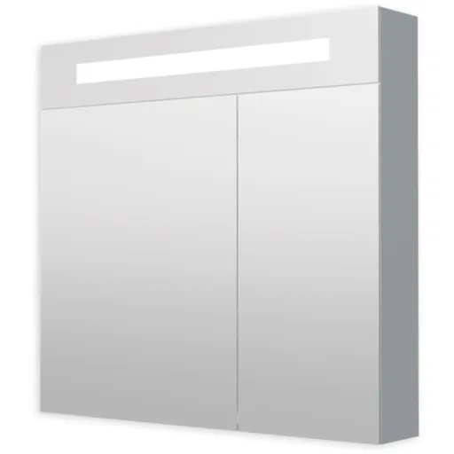 Zrkadlová skrinka s osvetlením Naturel Iluxit 80x75 cm MDF šedostrieborná GALZS80LED