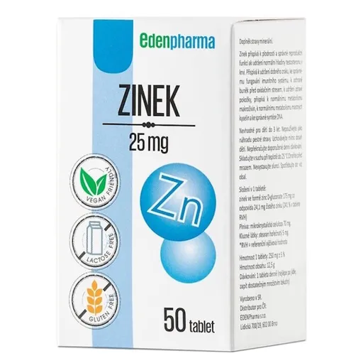 EDENPHARMA Zinok 25 mg 50 tabliet