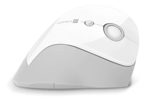 CONNECT IT FOR HEALTH ergonomická vertikálna myš, (+ 1x AA batéria zadarmo), bezdrôtová, BIELA