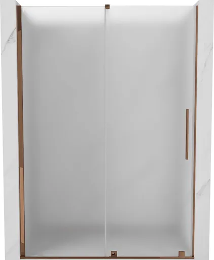 MEXEN/S - Velár posuvné sprchové dvere 130, dekor, ružové zlato 871-130-000-31-60