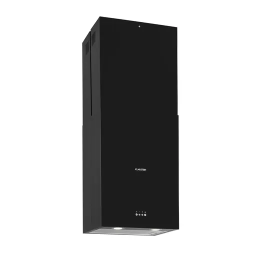 Klarstein Structura, digestor, 41 cm, ostrovčekový, 624 m³/h, A, LED, nehrdzaejúca oceľ, čierny