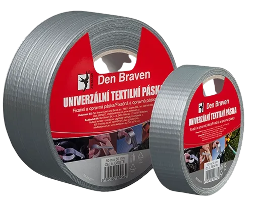 DEN BRAVEN - Univerzálna textilná páska strieborná 25mmx10