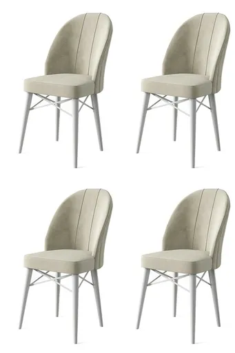 Súprava jedálenských stoličiek Ritim Cream and White, 4 ks