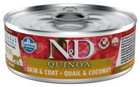 Farmina N&D cat QUINOA quail & coconut konzerva pre mačky 80g
