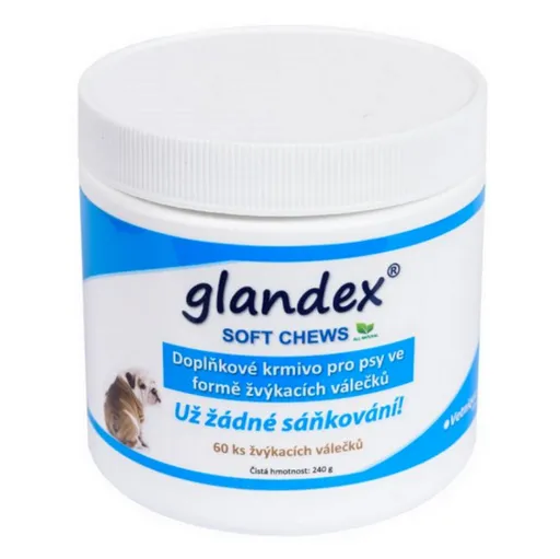 GLANDEX Soft Chews žuvacie valčeky pre psy a mačky 60 ks