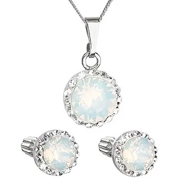 EVOLUTION GROUP 39352.7 white opal s kryštálmi Swarovski (striebro 925/1000; 3 g) (8590962394689)