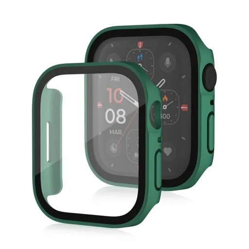 PC FULL COVER Plastový kryt so sklom pre Apple Watch SE / SE 2022 / SE 2023 / SE 2025 (44mm) zelený