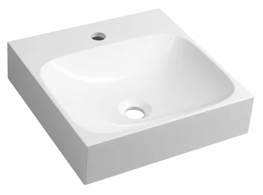 SAPHO - EMONA umývadlo liaty mramor, 40x40cm, biela EN040