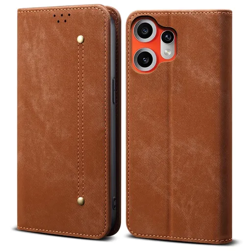 DENIM Peňaženkový kryt pre CMF Phone 2 Pro hnedý