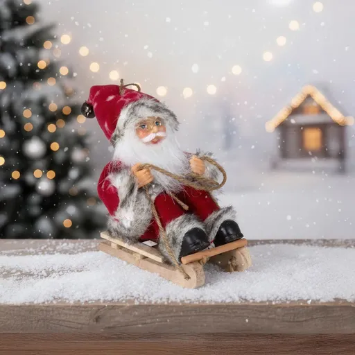 PM Euro-Trading Vánoční ozdoba Santa na saních
