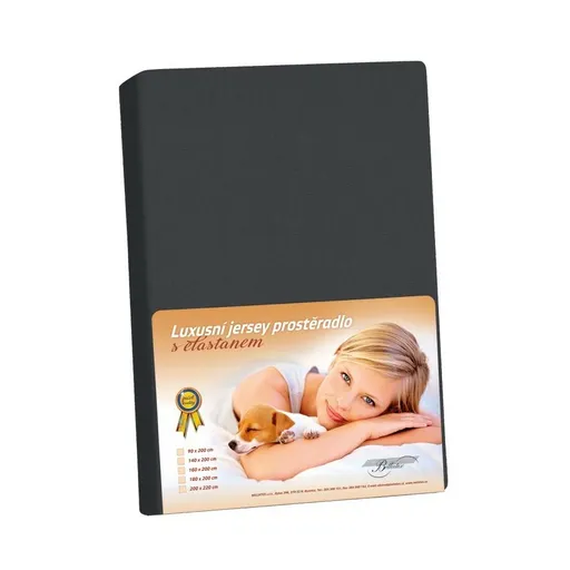 Bellatex Jersey prestieradlo s elastanom čierna, 90 x 200 cm