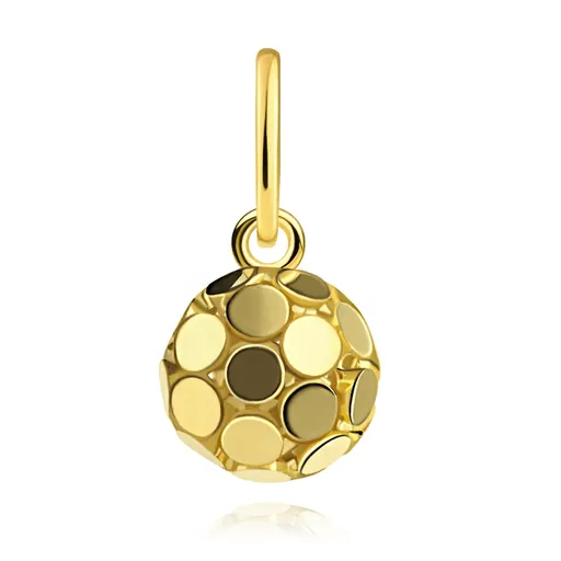 Zlatý prívesok 9K guľôčka z plochých kruhov