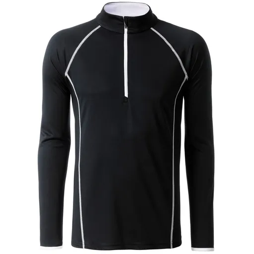 James & Nicholson (Daiber) Pánske funkčné tričko s dlhým rukávom JN498 - Čierna / biela | XL