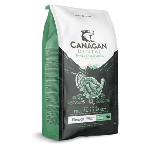 CANAGAN Small Breed Dental Free run turkey granule pre psov, Hmotnosť balenia (g): 2 kg