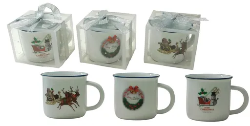 MAKRO - Hrnček keramický vianočný 70ml rôzne dekory