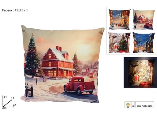 MAKRO - Vankúš vianočný 41x41cm LED rôzne druhy