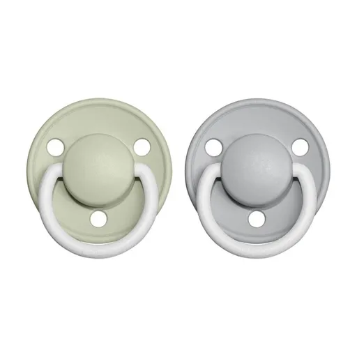 BIBS De Lux cumlíky z prírodného kaučuku 2 ks, veľkosť 2, Sage nočný/Cloud nočný,BIBS De Lux cumlíky z prírodného kaučuku 2 ks, veľkosť 2, Sage nočný/