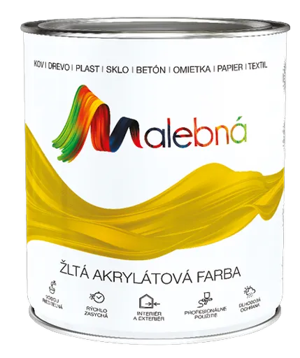 MALEBNÁ - Vrchná pololesklá akrylátová farba 0,7 L m0100 - biela