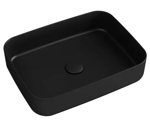 ISVEA - INFINITY RECTANGLE keramické umývadlo na dosku, 50x36cm, čierna mat 10NF65050-2N