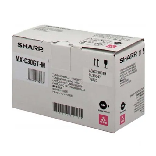Sharp originál toner MX-C30GTM, magenta, 6000str., Sharp MX-C250FE, C300WE, O, purpurová