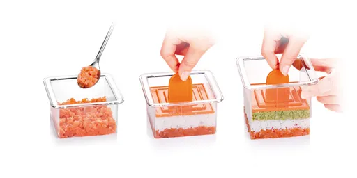 TESCOMA Formičky na tvarovanie pokrmov PRESTO Food Style, štvorce, 3 ks