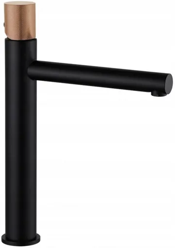 MEXEN/S - Elba One umývadlová batéria, čierna / ružové zlato 74111-76