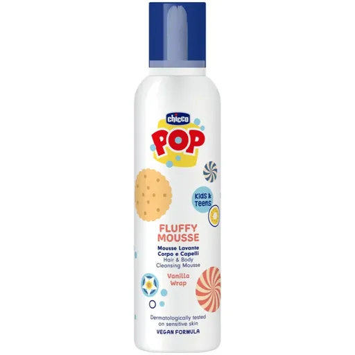 Chicco POP Fluffy Mousse Hair and Body pena na telo a vlasy Vanilla wrap 200 ml