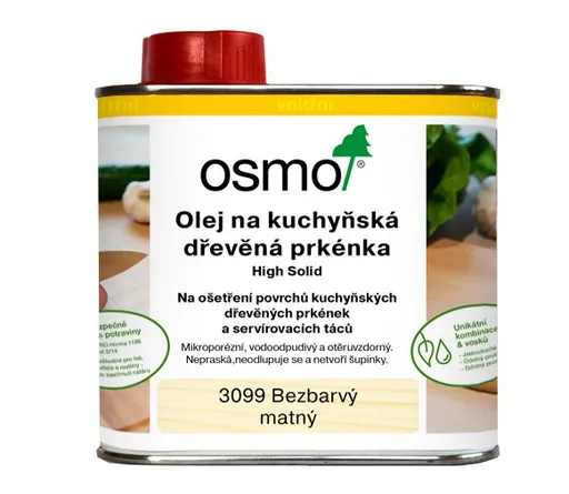 OSMO - Olej na kuchynské krájacie dosky 3099 - bezfarebný matný 0,5 l