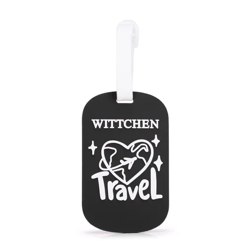 Silikónová visačka na kufor čierno-biela 56-30-018-10T