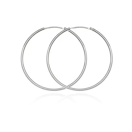 Kruhové náušnice zo striebra 925 - jednoduchý, hladký dizajn, 30 mm