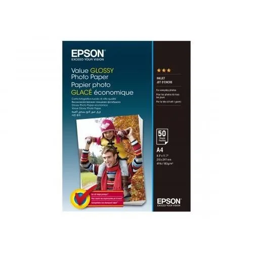 Epson Value Glossy Photo Paper C13S400036, 200 g/m2, A4, 50ks, lesklý, biely, foto papier
