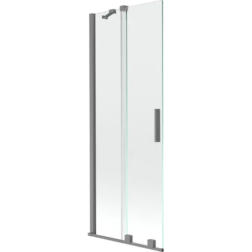 MEXEN/S - Velár dvojkrídlová posuvná vaňová zástena 75 x 150, transparent, grafit metal 896-075-000-01-95