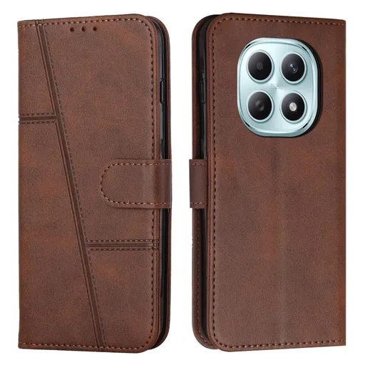 STITCHED Peňaženkový kryt pre Xiaomi Redmi Note 15 5G / POCO M8 5G tmavohnedý