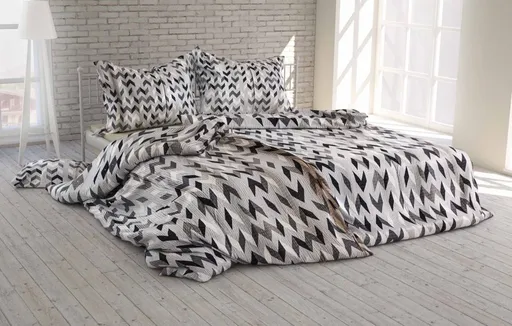 Polášek Krepové obliečky Šípky - Šedá | 140 x 220 cm / 70 x 90 cm