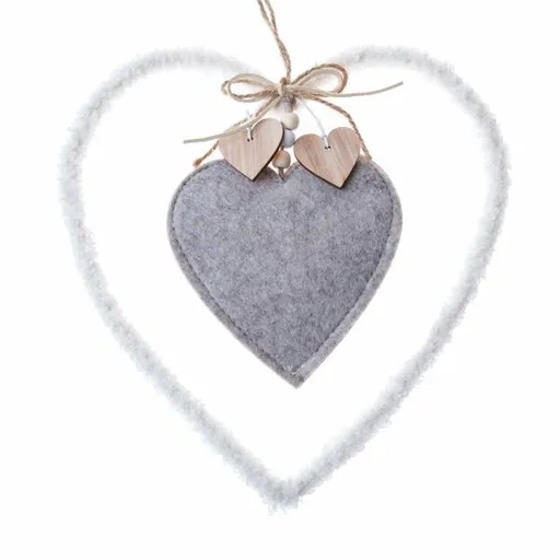Textilné závesné srdce 22,5 cm, flís