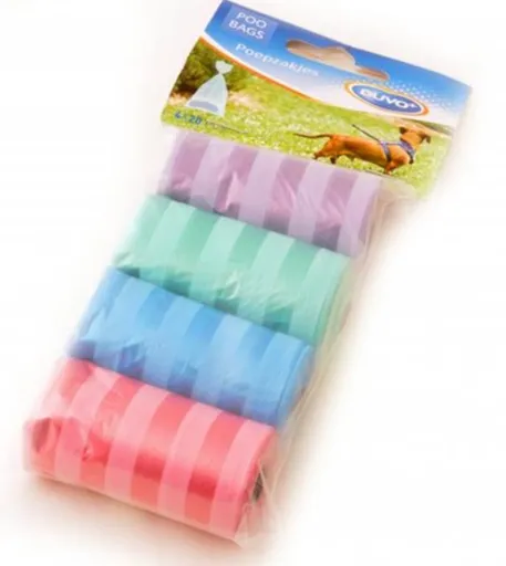 Duvo+ Sáčky na zber psích výkalov farebné s labkami 4 x 20 ks