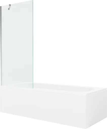 MEXEN/S - Vega obdĺžniková vaňa 150 x 70 cm s panelom + vaňová zástena 80, transparent, chróm 550115070X9508000001